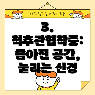 3. 척추관협착증: 좁아진 공간, 눌리는 신경