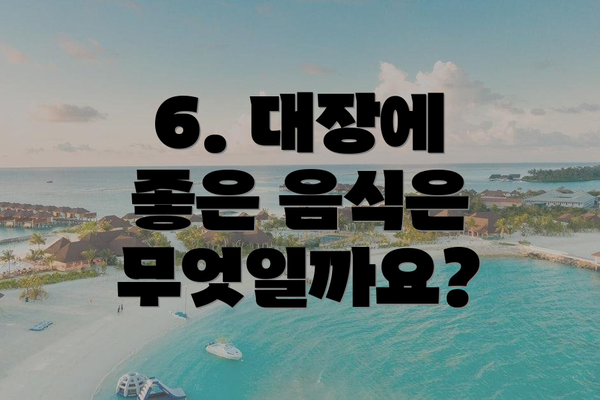 6. 대장에 좋은 음식은 무엇일까요?