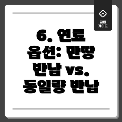 6. 연료 옵션: 만땅 반납 vs. 동일량 반납