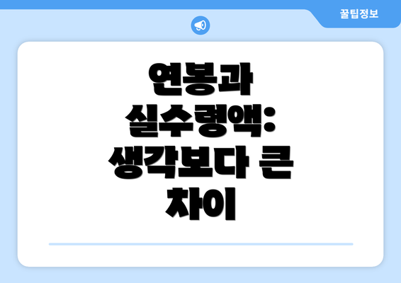 연봉과 실수령액: 생각보다 큰 차이