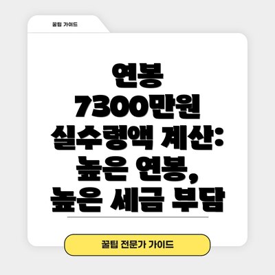 연봉 7300만원 실수령액 계산: 높은 연봉, 높은 세금 부담