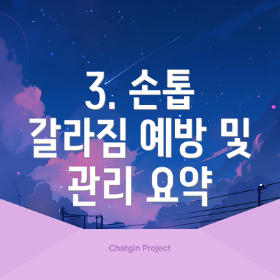 3. 손톱 갈라짐 예방 및 관리 요약