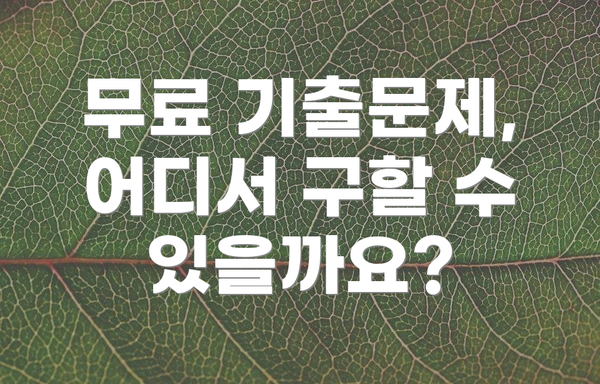 무료 기출문제, 어디서 구할 수 있을까요?