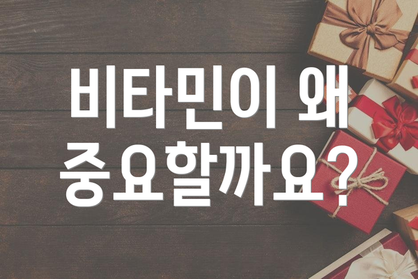 비타민이 왜 중요할까요?