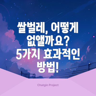 쌀벌레, 어떻게 없앨까요? 5가지 효과적인 방법!
