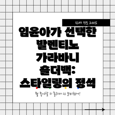 임윤아가 선택한 발렌티노 가라바니 숄더백: 스타일링의 정석