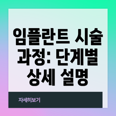 임플란트 시술 과정: 단계별 상세 설명