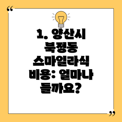 1. 양산시 북정동 스마일라식 비용: 얼마나 들까요?