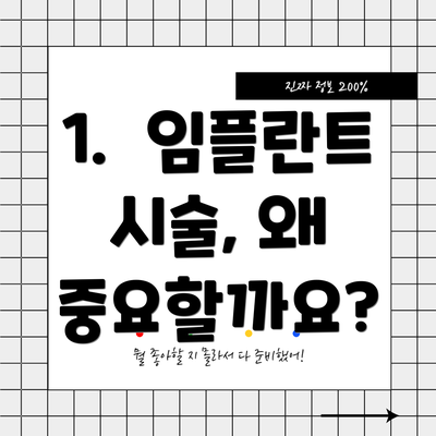 1.  임플란트 시술, 왜 중요할까요?