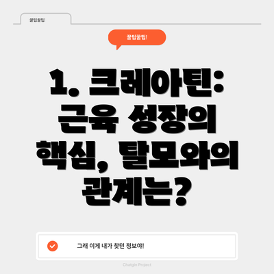 1. 크레아틴: 근육 성장의 핵심, 탈모와의 관계는?
