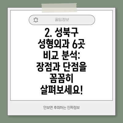 2. 성북구 성형외과 6곳 비교 분석: 장점과 단점을 꼼꼼히 살펴보세요!