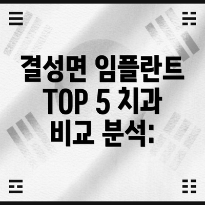 결성면 임플란트 TOP 5 치과 비교 분석: