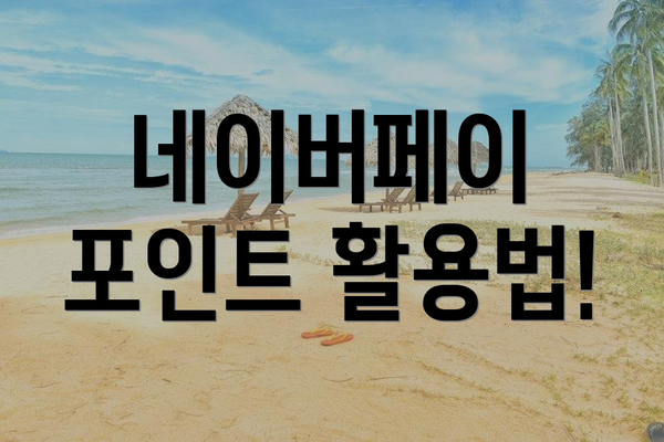 네이버페이 포인트 활용법!