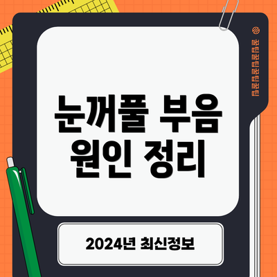 눈꺼풀 부음 원인 정리