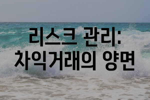 리스크 관리: 차익거래의 양면