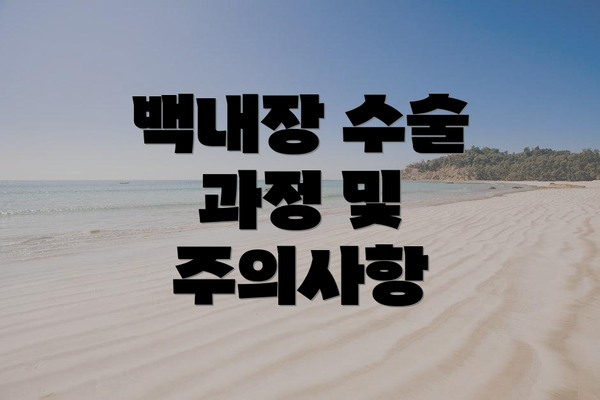 백내장 수술 과정 및 주의사항