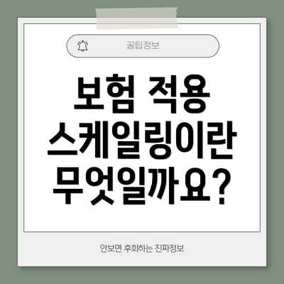 보험 적용 스케일링이란 무엇일까요?