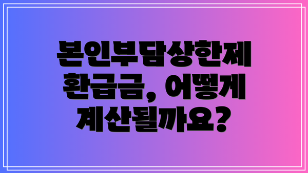 본인부담상한제 환급금, 어떻게 계산될까요?