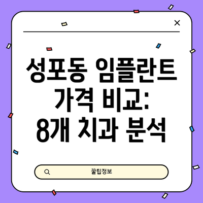 성포동 임플란트 가격 비교: 8개 치과 분석