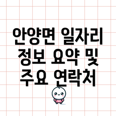 안양면 일자리 정보 요약 및 주요 연락처