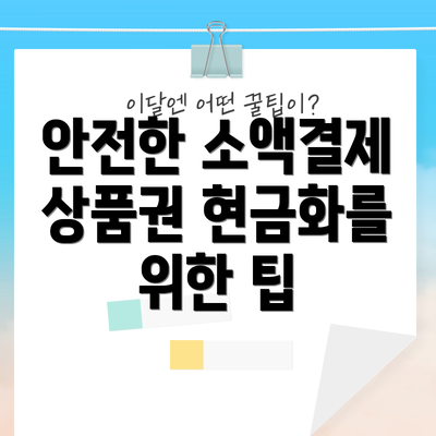 안전한 소액결제 상품권 현금화를 위한 팁