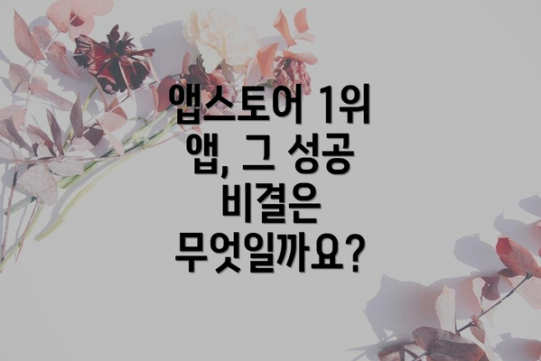 앱스토어 1위 앱, 그 성공 비결은 무엇일까요?
