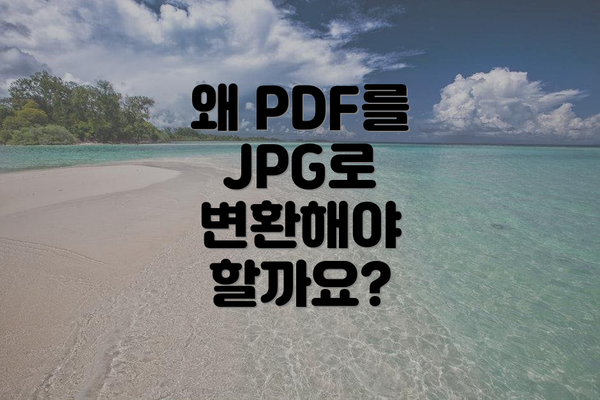 왜 PDF를 JPG로 변환해야 할까요?