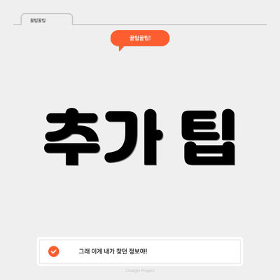 추가 팁