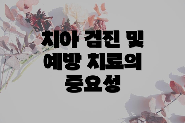치아 검진 및 예방 치료의 중요성