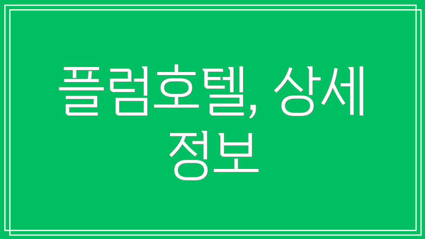 플럼호텔, 상세 정보