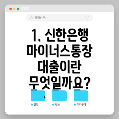 1. 신한은행 마이너스통장 대출이란 무엇일까요?