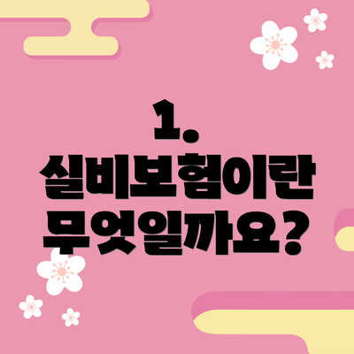 1. 실비보험이란 무엇일까요?