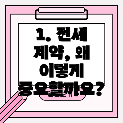 1. 전세 계약, 왜 이렇게 중요할까요?