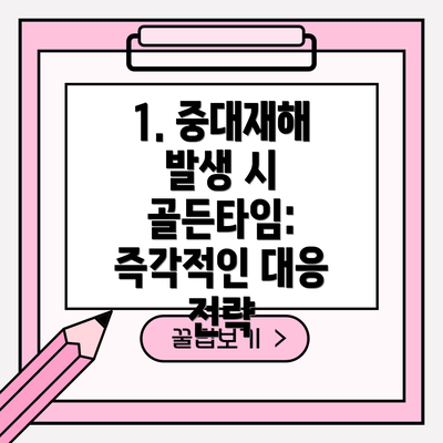1. 중대재해 발생 시 골든타임: 즉각적인 대응 전략