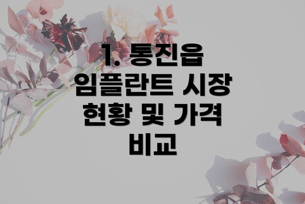 1. 통진읍 임플란트 시장 현황 및 가격 비교
