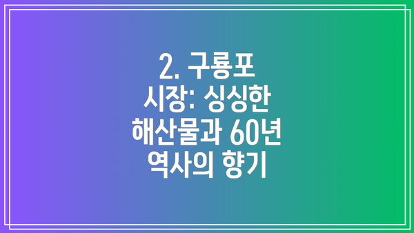 2. 구룡포 시장: 싱싱한 해산물과 60년 역사의 향기