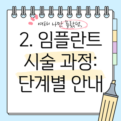 2. 임플란트 시술 과정: 단계별 안내