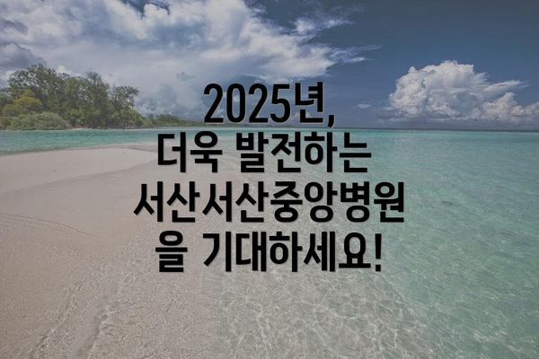 2025년, 더욱 발전하는 서산서산중앙병원을 기대하세요!