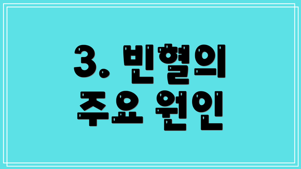 3. 빈혈의 주요 원인