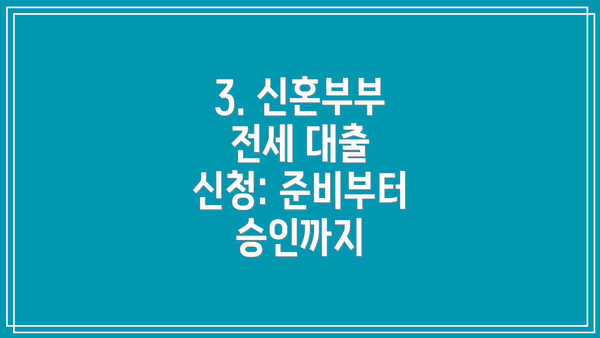 3. 신혼부부 전세 대출 신청: 준비부터 승인까지