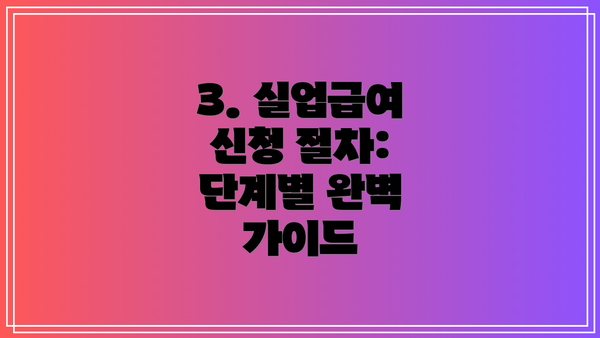 3. 실업급여 신청 절차: 단계별 완벽 가이드