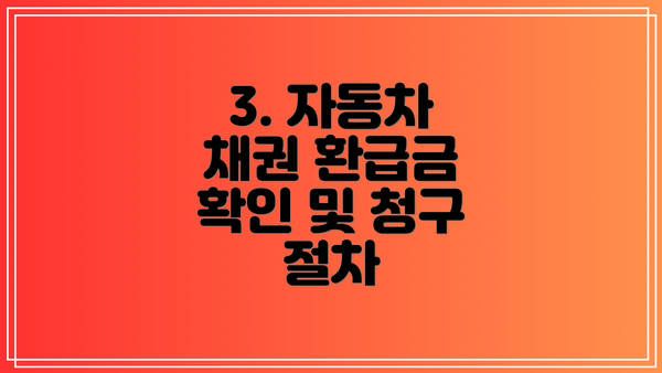 3. 자동차 채권 환급금 확인 및 청구 절차