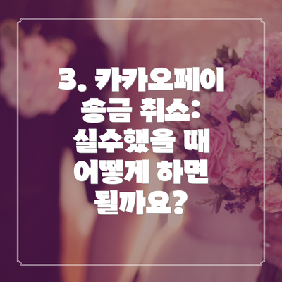 3. 카카오페이 송금 취소: 실수했을 때 어떻게 하면 될까요?