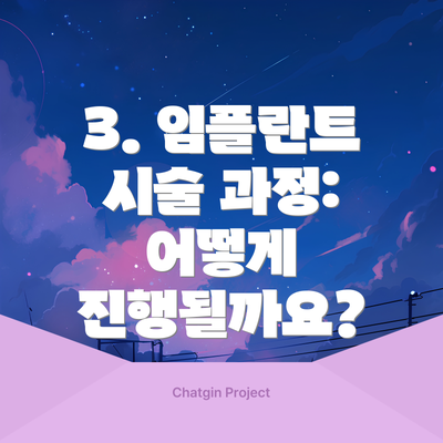 3. 임플란트 시술 과정:  어떻게 진행될까요?