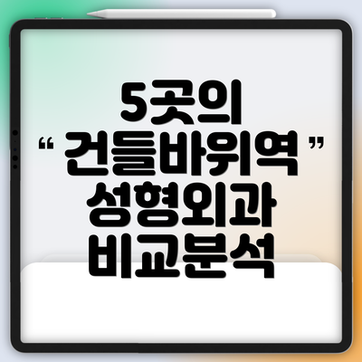 5곳의 건들바위역 성형외과 비교분석
