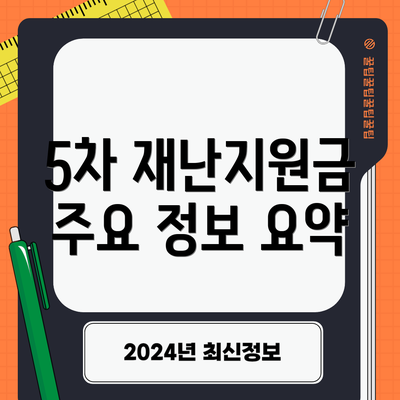 5차 재난지원금 주요 정보 요약