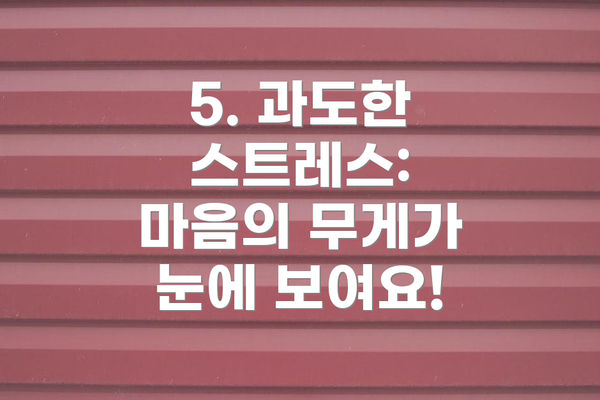 5. 과도한 스트레스: 마음의 무게가 눈에 보여요!