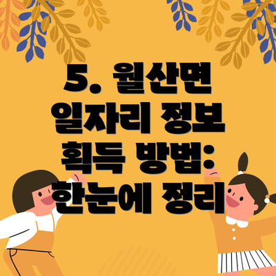 5. 월산면 일자리 정보 획득 방법: 한눈에 정리