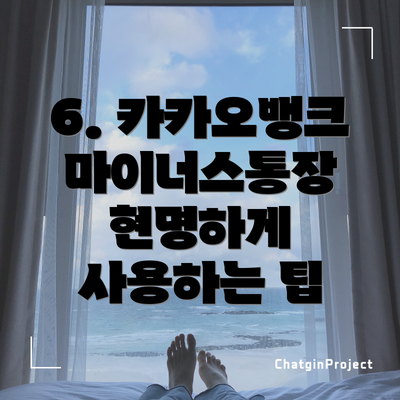6. 카카오뱅크 마이너스통장 현명하게 사용하는 팁
