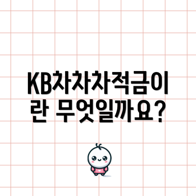 KB차차차적금이란 무엇일까요?